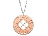 Rose Plated Sterling Silver Circle Necklace Pendant with Chain